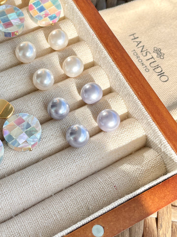 Pearl Earrings - Lavender